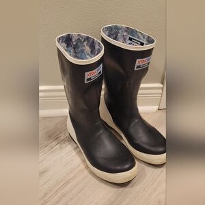 XTRATUF Black & White Rubber Legacy Deck Boots